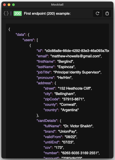 Generated interface