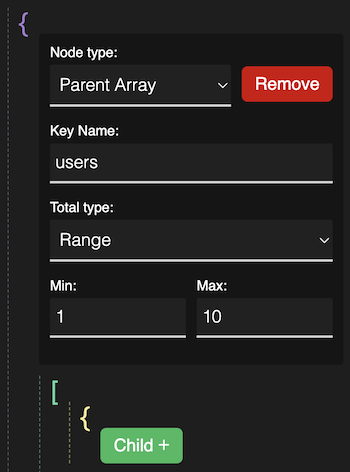 Example of parent array form