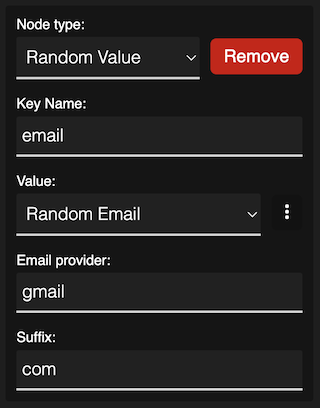 Example of random value form