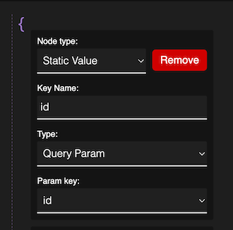 Request body Static Value example